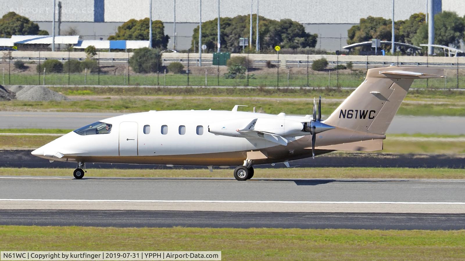 N61WC, 2016 Piaggio P-180 Avanti II EVO C/N 3001, Piaggio P180 EVO. N61WC runway 03. YPPH 310719.