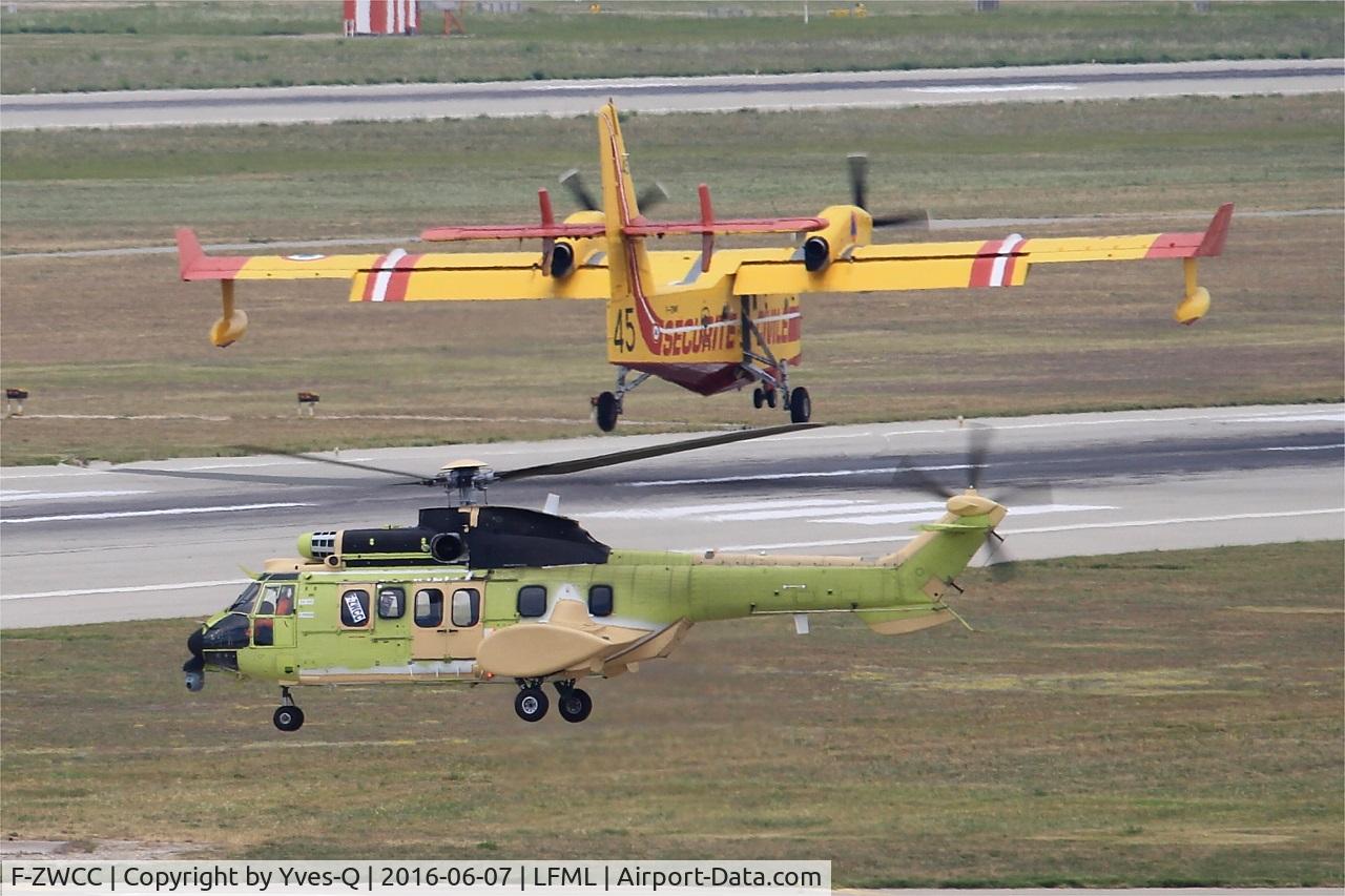 F-ZWCC, 2016 Airbus Helicopters H215 Super Puma C/N 3008, Airbus Helicopters H215, Flight test, Marseille-Provence Airport (LFML-MRS)