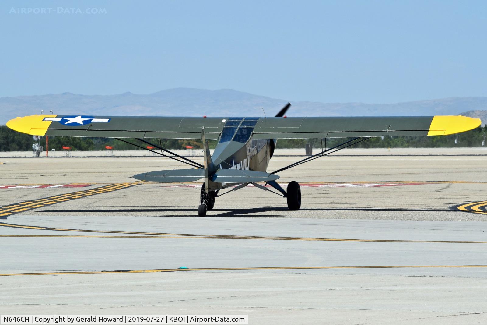 N646CH, Piper L-21B Super Cub C/N 802045, Taxiing onto RWY 28L.