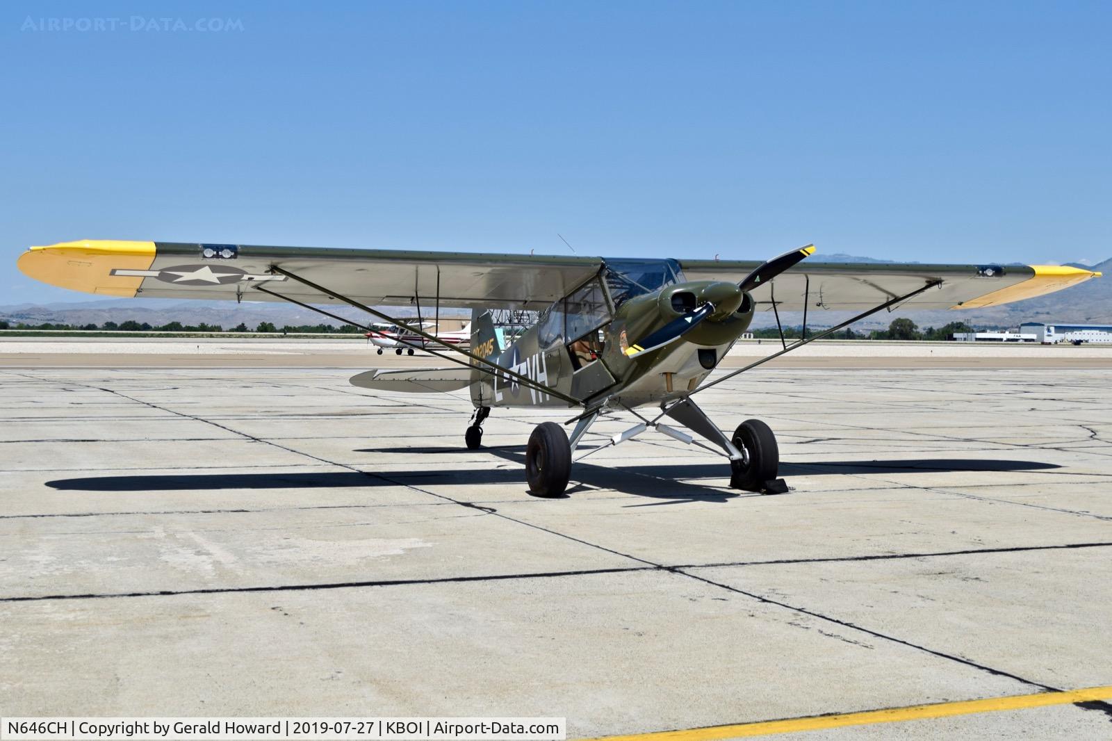 N646CH, Piper L-21B Super Cub C/N 802045, Parked on the south GA ramp.
