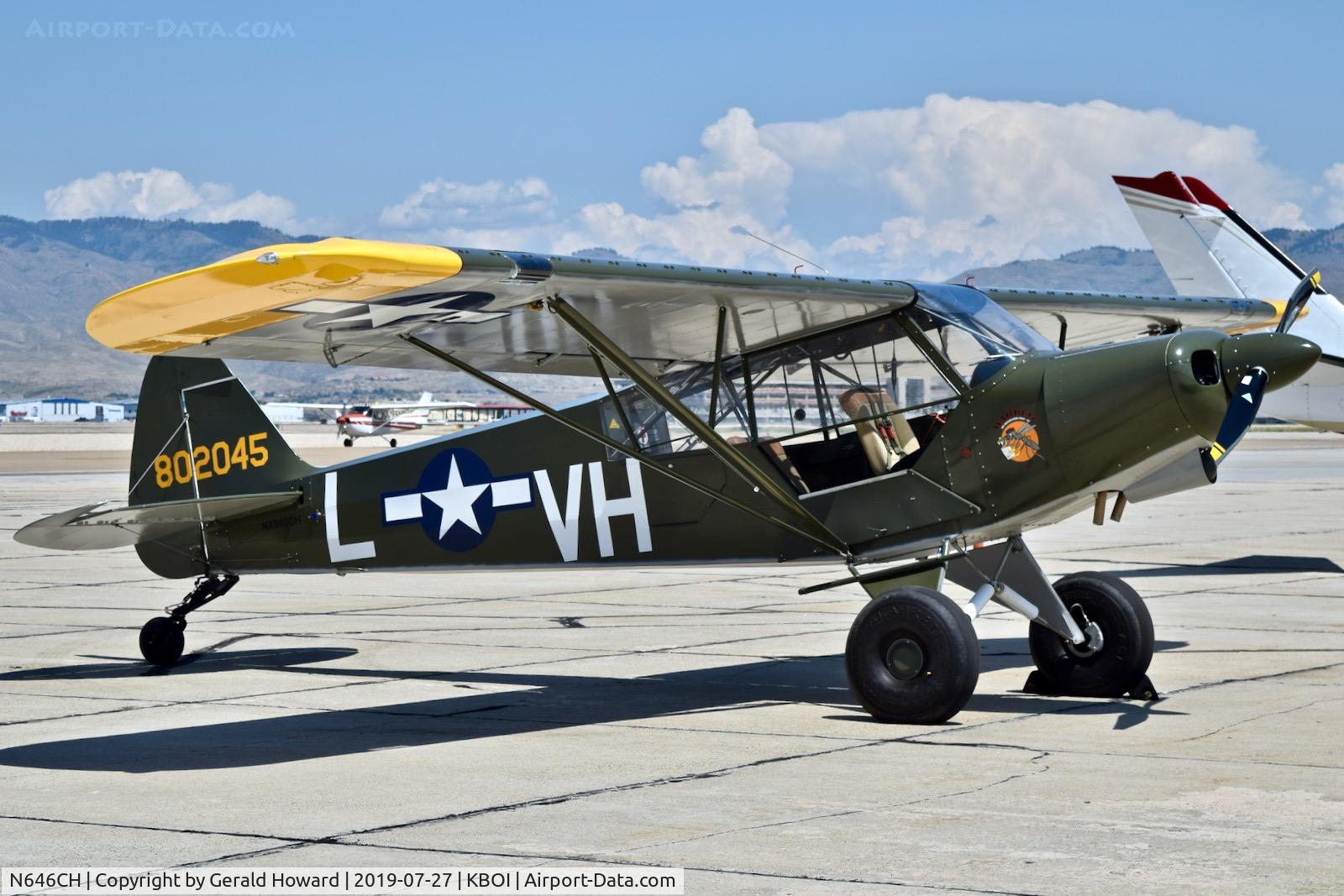 N646CH, Piper L-21B Super Cub C/N 802045, Parked on the south GA ramp.