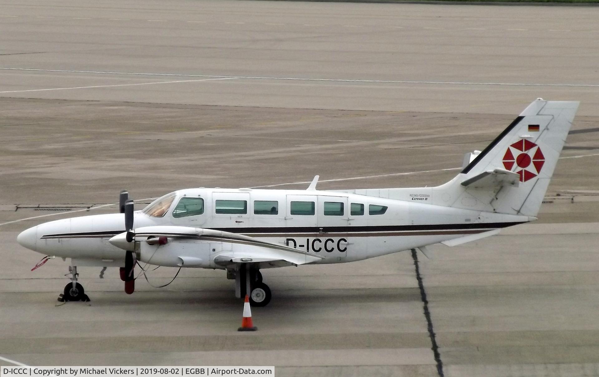 D-ICCC, 1990 Reims F406 Caravan II C/N F406-0050, Parked on the Elmdon Apron