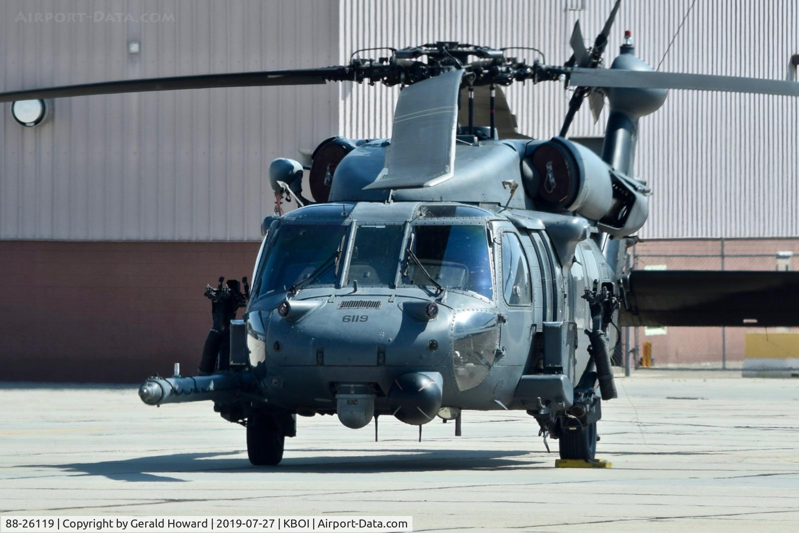 88-26119, 1988 Sikorsky HH-60G Pave Hawk C/N 70-1339, Parked on the Idaho ANG ramp.  130th Rescue Sq., 129th Rescue Wing, CA ANG, Moffett Field, CA.