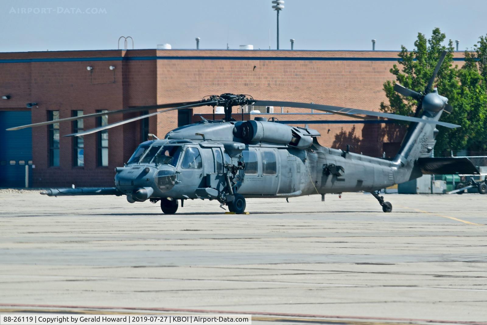88-26119, 1988 Sikorsky HH-60G Pave Hawk C/N 70-1339, Parked on the Idaho ANG ramp.  130th Rescue Sq., 129th Rescue Wing, CA ANG, Moffett Field, CA.