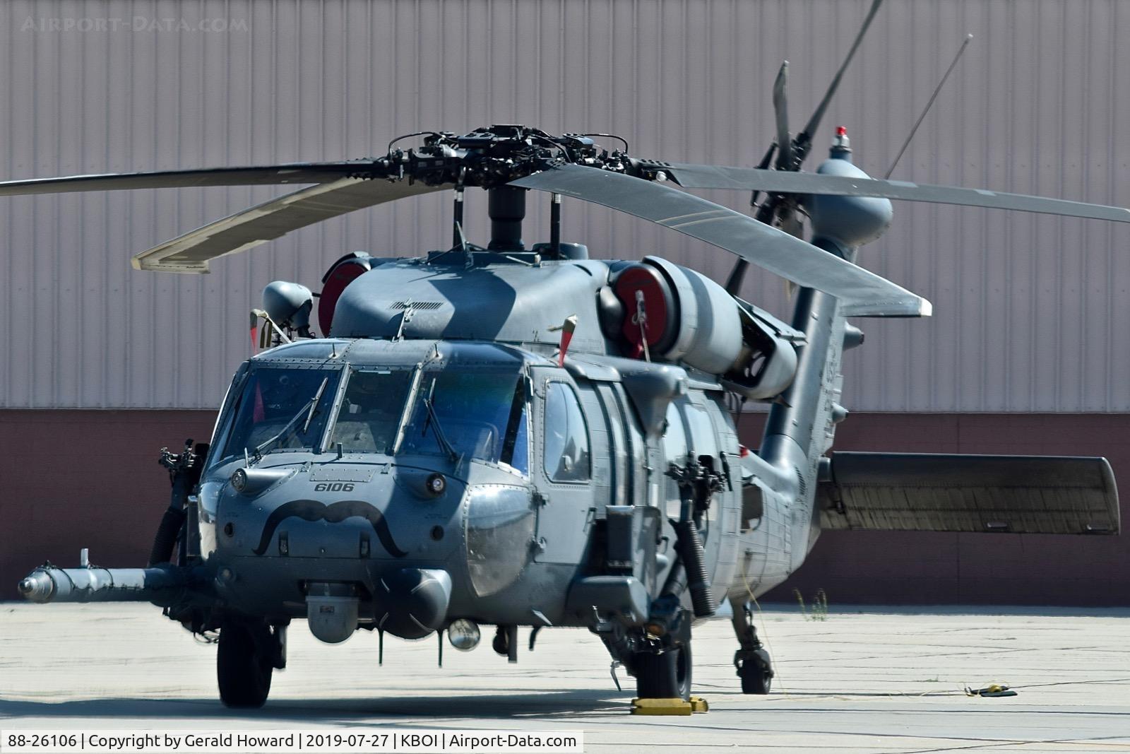 88-26106, 1988 Sikorsky HH-60G Pave Hawk C/N 70-1302, Parked on the Idaho ANG ramp.  130th Rescue Sq., 129th Rescue Wing, CA ANG, Moffett Field, CA.