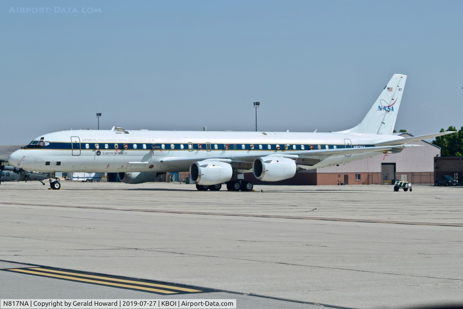 N817NA, 1969 Douglas DC-8-72 C/N 46082, NASA parked on the Idaho ANG ramp.