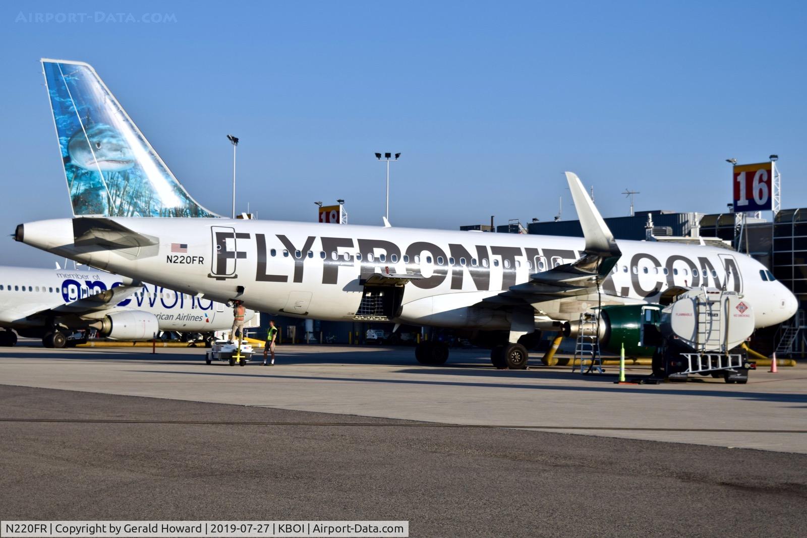 N220FR, 2013 Airbus A320-214 C/N 5661, Parked at the gate.