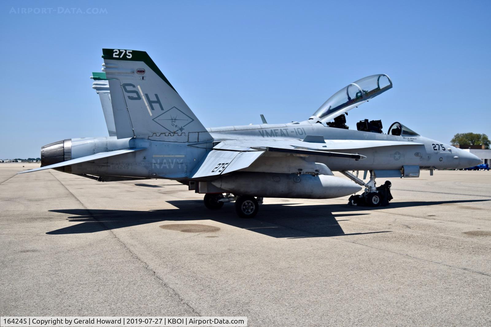 164245, 1991 McDonnell Douglas F/A-18D Hornet C/N 1008/D074, Parked on the north GA ramp. VMFAT-101 