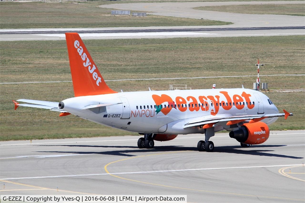 G-EZEZ, 2004 Airbus A319-111 C/N 2360, Airbus A319-111, Ready to take-off Rwy 31R, Marseille-Provence Airport (LFML-MRS)