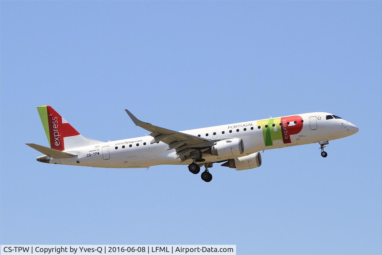 CS-TPW, 2012 Embraer 190LR (ERJ-190-100LR) C/N 19000550, Embraer ERJ-190LR, Short approach rwy 31R, Marseille-Provence Airport (LFML-MRS)