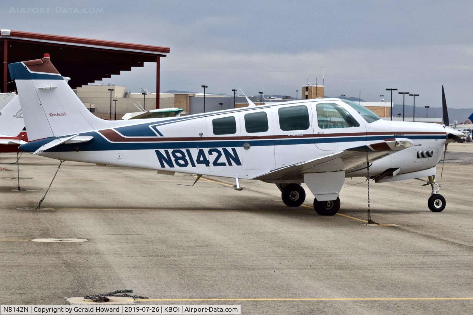 N8142N, 1993 Beech A36 Bonanza 36 C/N E-2768, Parked on the north GA ramp.