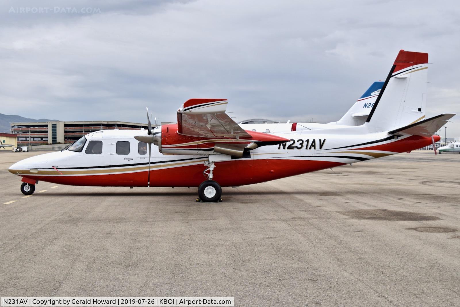 N231AV, 1977 Rockwell 690B Turbo Commander C/N 11353, Parked on the north GA ramp.