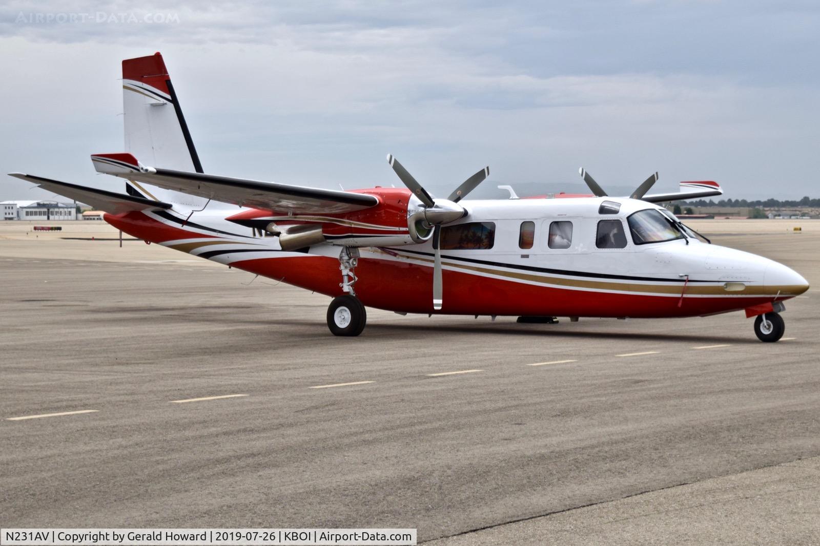 N231AV, 1977 Rockwell 690B Turbo Commander C/N 11353, Parked on the north GA ramp.