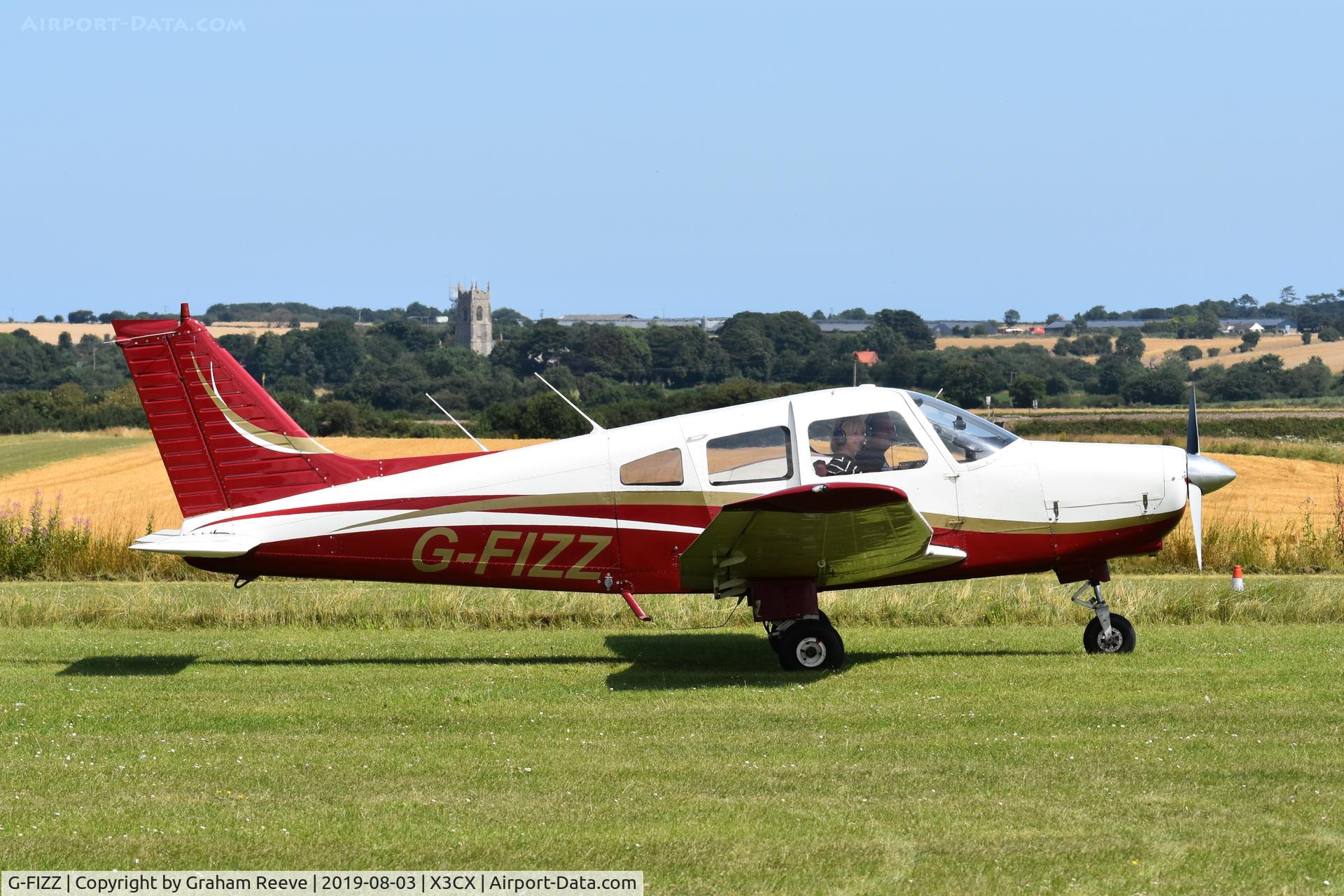 G-FIZZ, 1977 Piper PA-28-161 Cherokee Warrior II C/N 28-7816301, Just landed at Northrepps.
