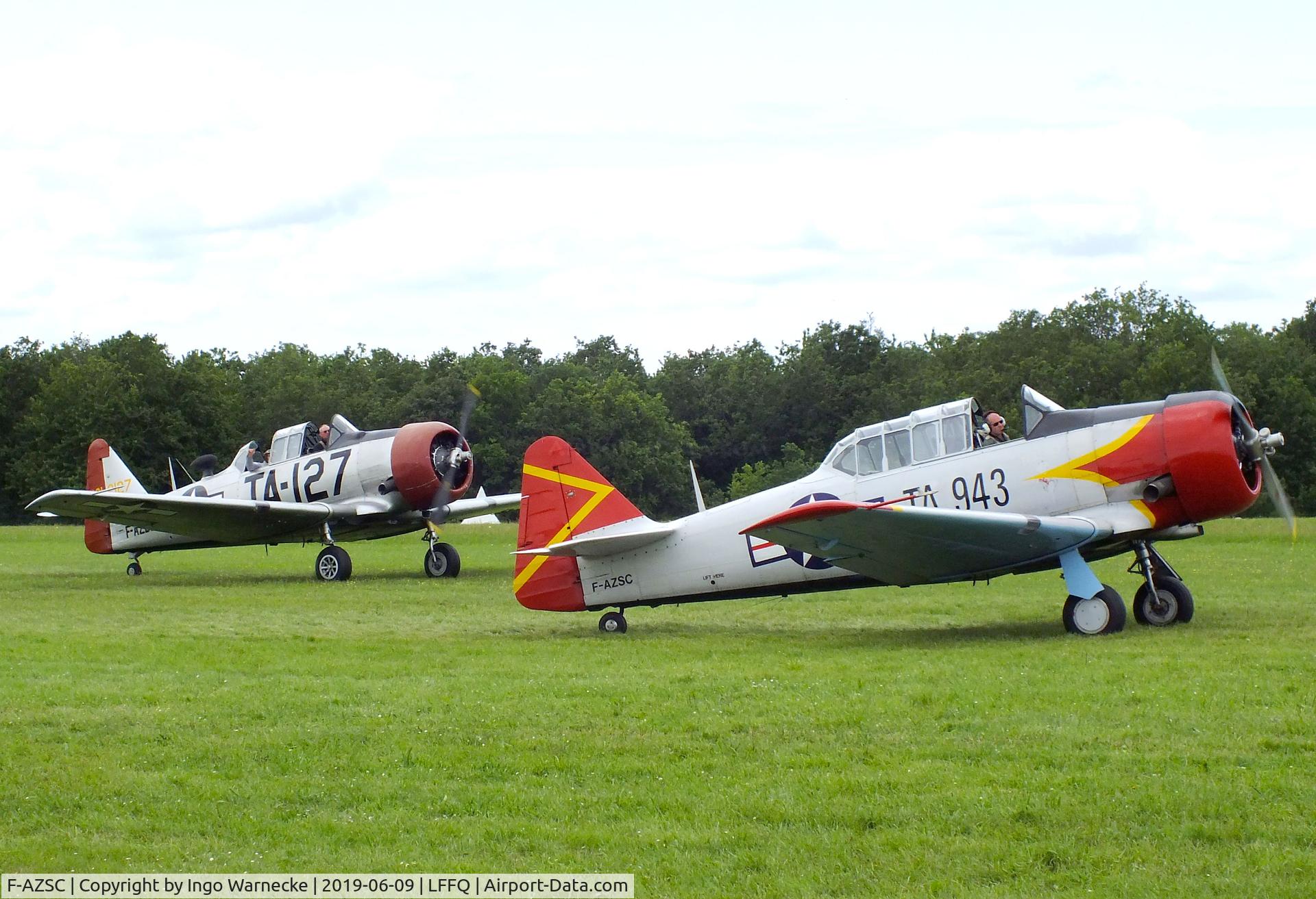 F-AZSC, North American AT-6D Texan C/N 88-15943 (41-34672), North American AT-6D Texan at the Meeting Aerien 2019, La-Ferte-Alais