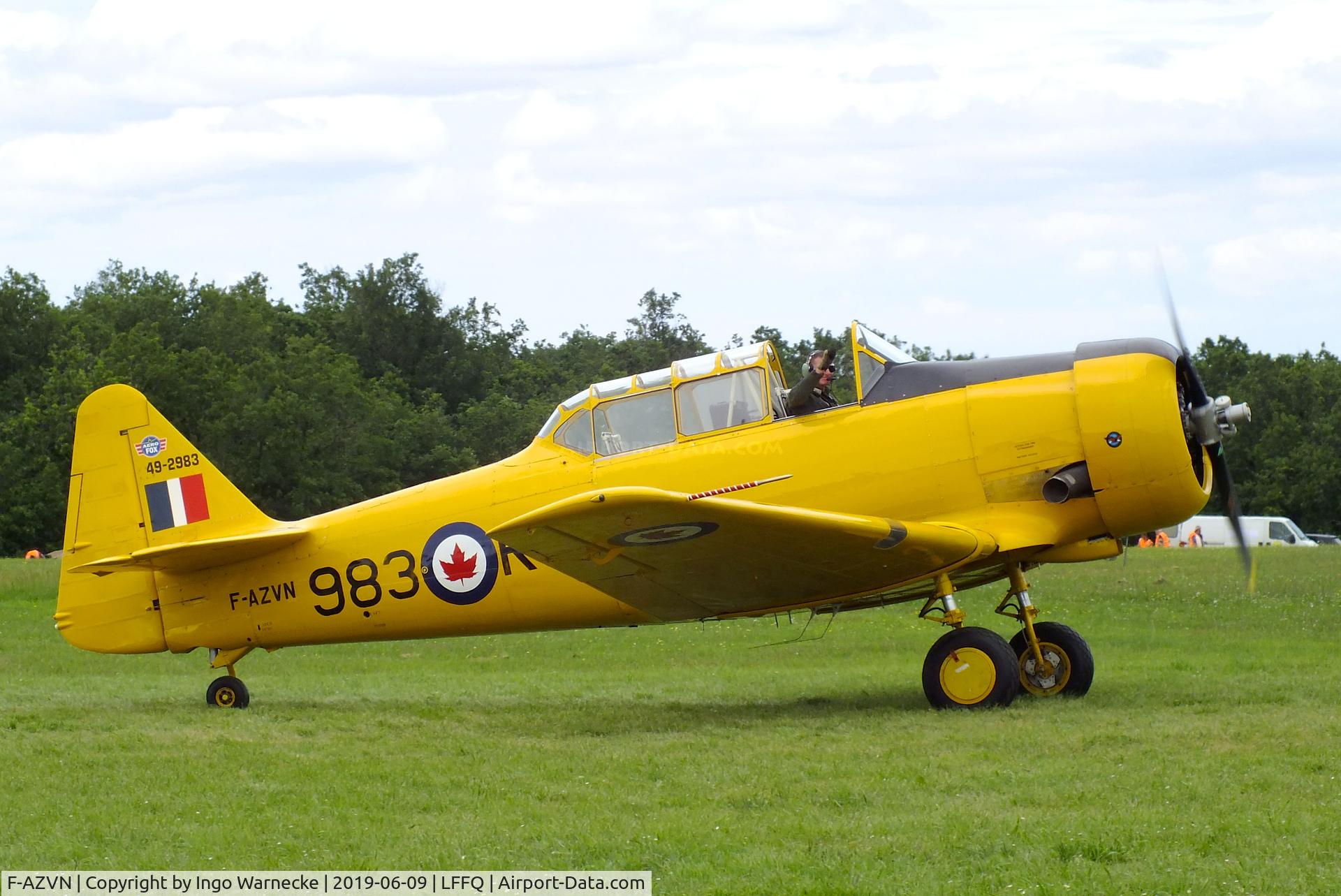 F-AZVN, 1941 North American T-6G Texan C/N 168-87, North American T-6G Texan at the Meeting Aerien 2019, La-Ferte-Alais