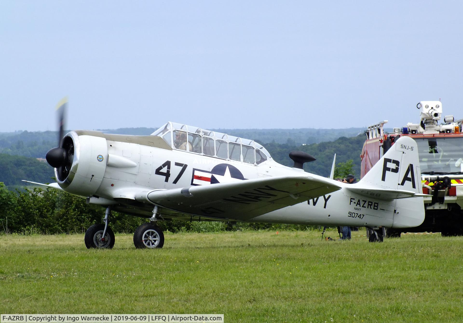 F-AZRB, North American SNJ-5 Texan Texan C/N 88-17955, North American SNJ-5 (T-6) Texan at the Meeting Aerien 2019, La-Ferte-Alais