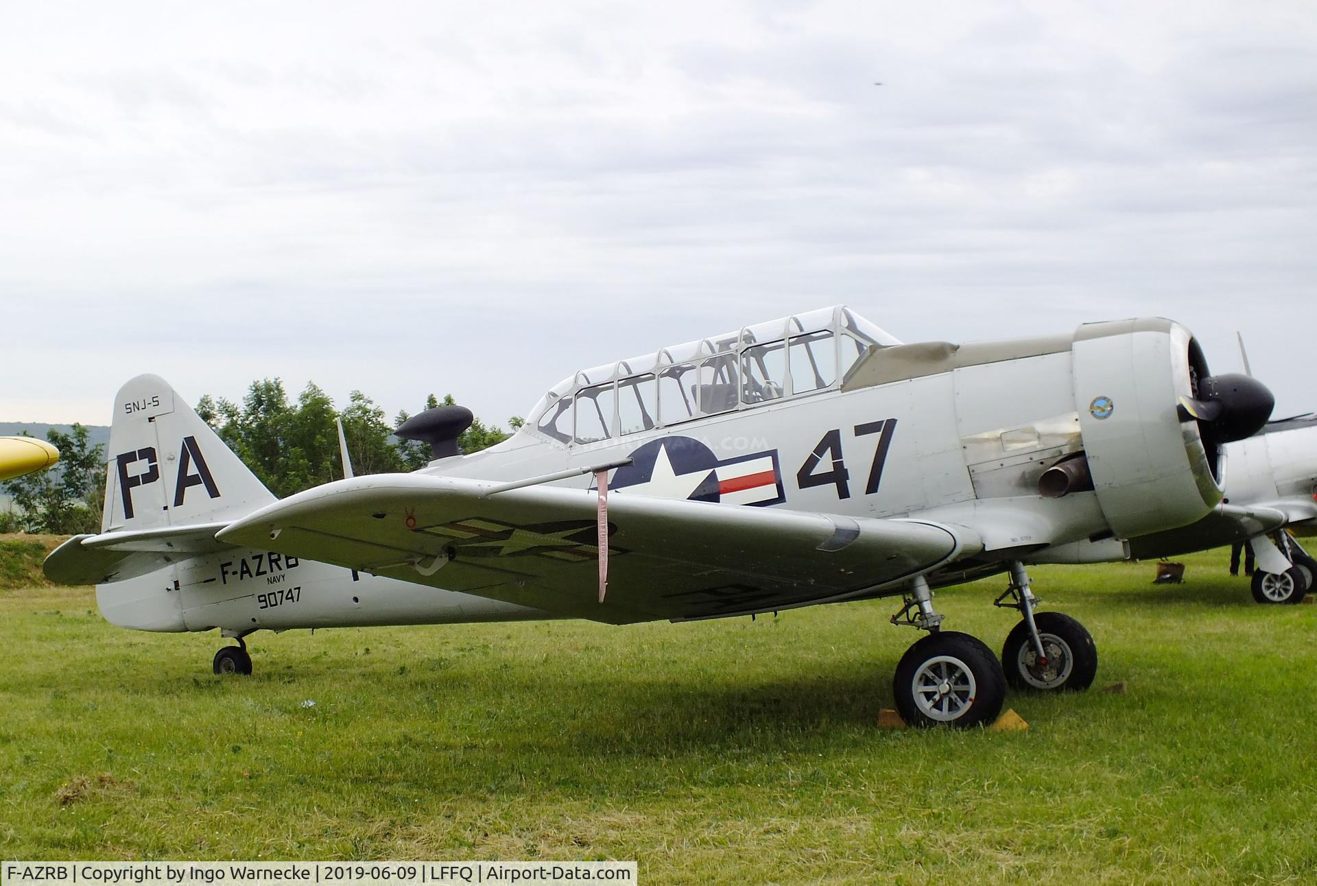 F-AZRB, North American SNJ-5 Texan Texan C/N 88-17955, North American SNJ-5 (T-6) Texan at the Meeting Aerien 2019, La-Ferte-Alais