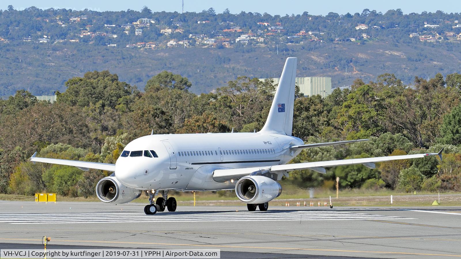 VH-VCJ, 2011 Airbus A319-132 C/N 1880, Airbus A319-132. Skytraders VH-VCJ moving up onto runway 03  YPPH 310719