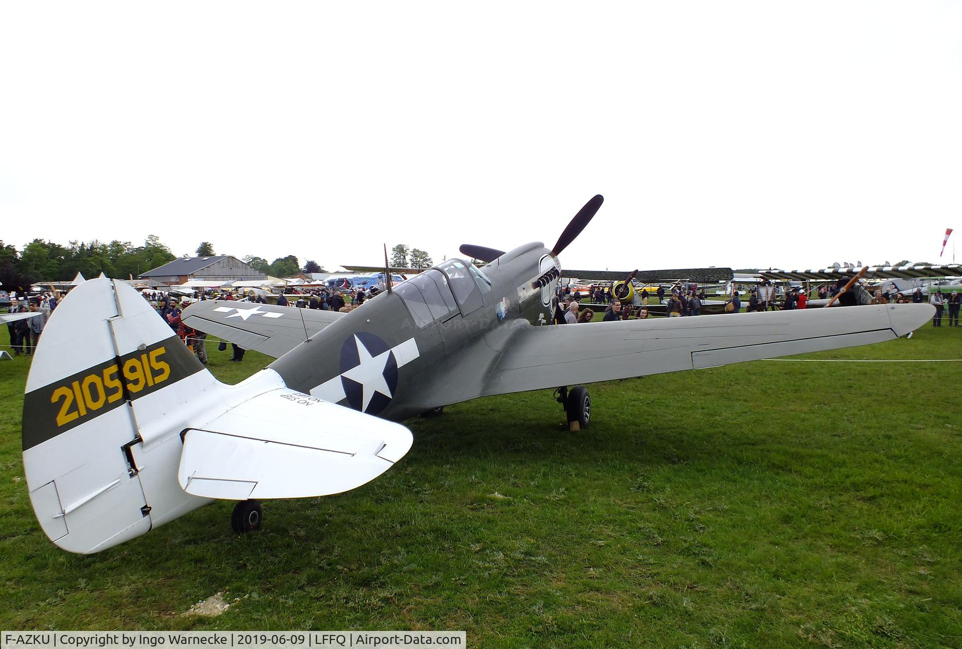 F-AZKU, 1942 Curtiss P-40N Warhawk C/N 29677, Curtiss P-40N Warhawk at the Meeting Aerien 2019, La-Ferte-Alais