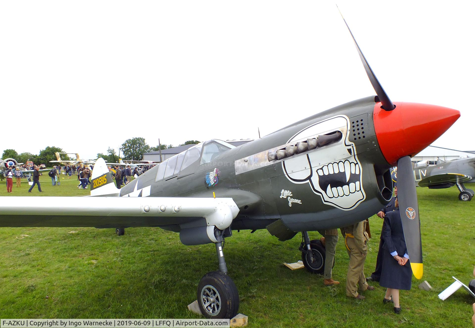 F-AZKU, 1942 Curtiss P-40N Warhawk C/N 29677, Curtiss P-40N Warhawk at the Meeting Aerien 2019, La-Ferte-Alais