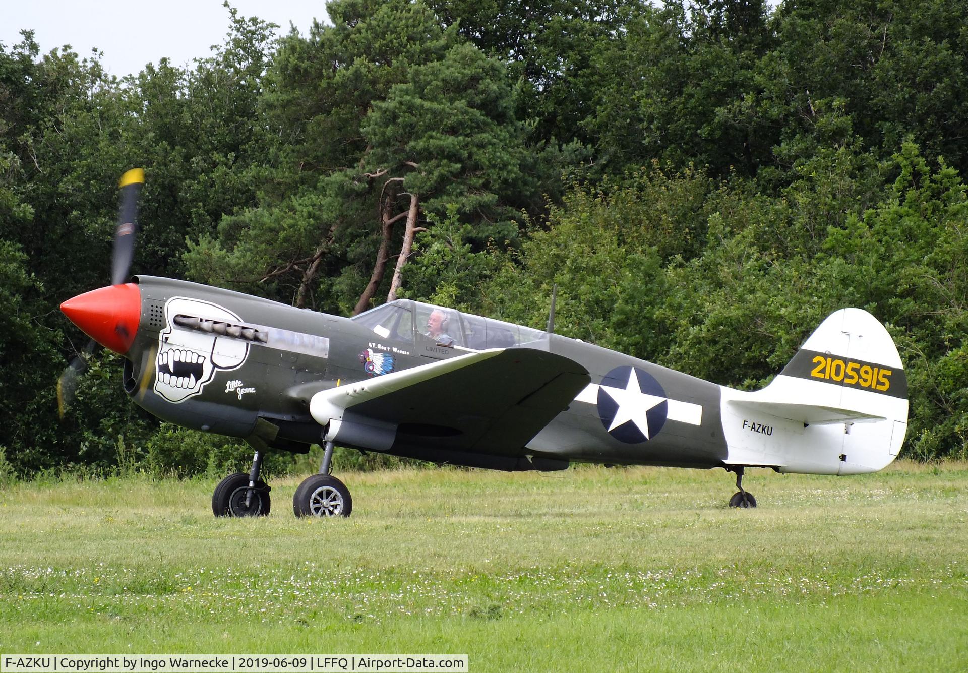 F-AZKU, 1942 Curtiss P-40N Warhawk C/N 29677, Curtiss P-40N Warhawk at the Meeting Aerien 2019, La-Ferte-Alais