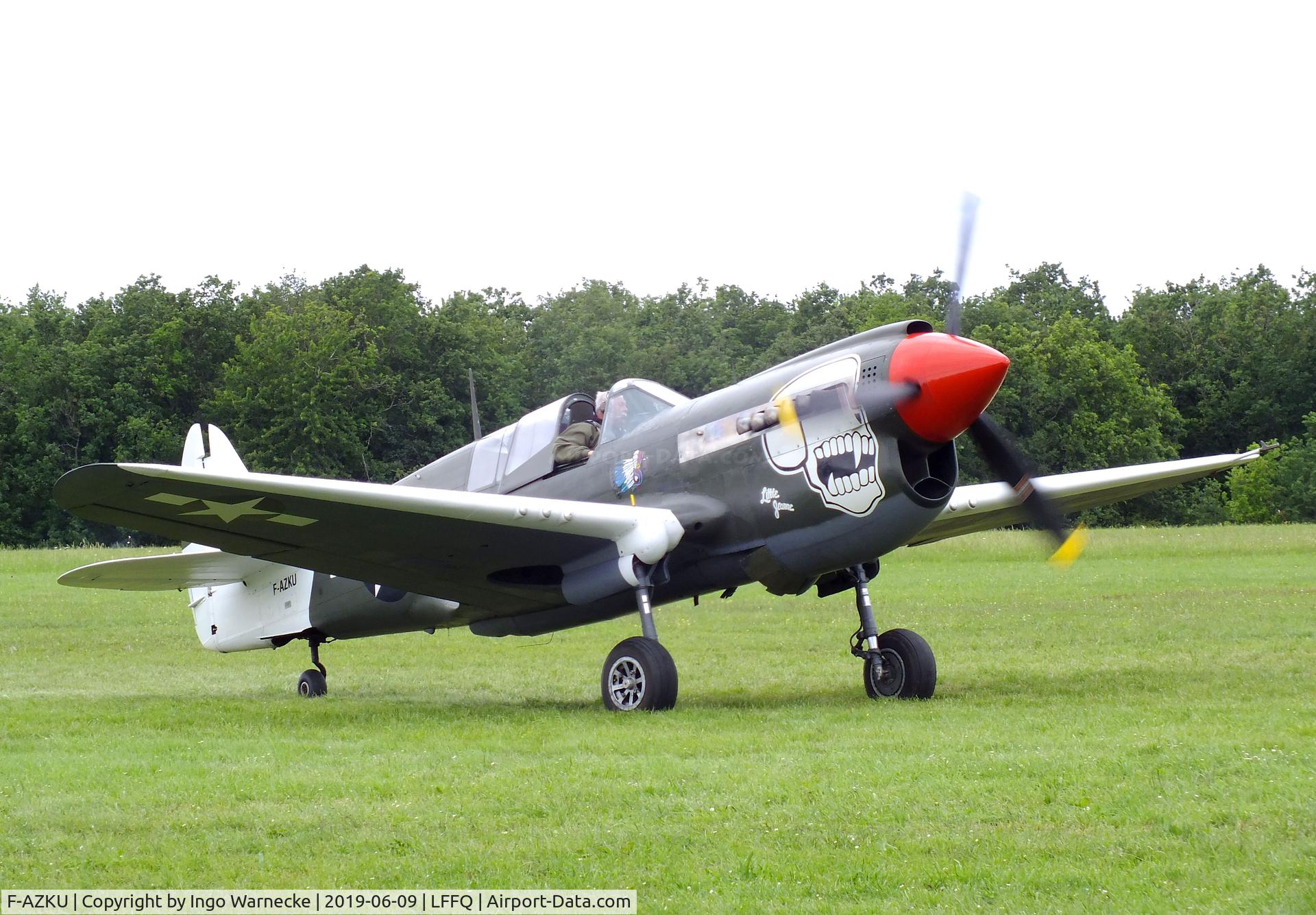 F-AZKU, 1942 Curtiss P-40N Warhawk C/N 29677, Curtiss P-40N Warhawk at the Meeting Aerien 2019, La-Ferte-Alais