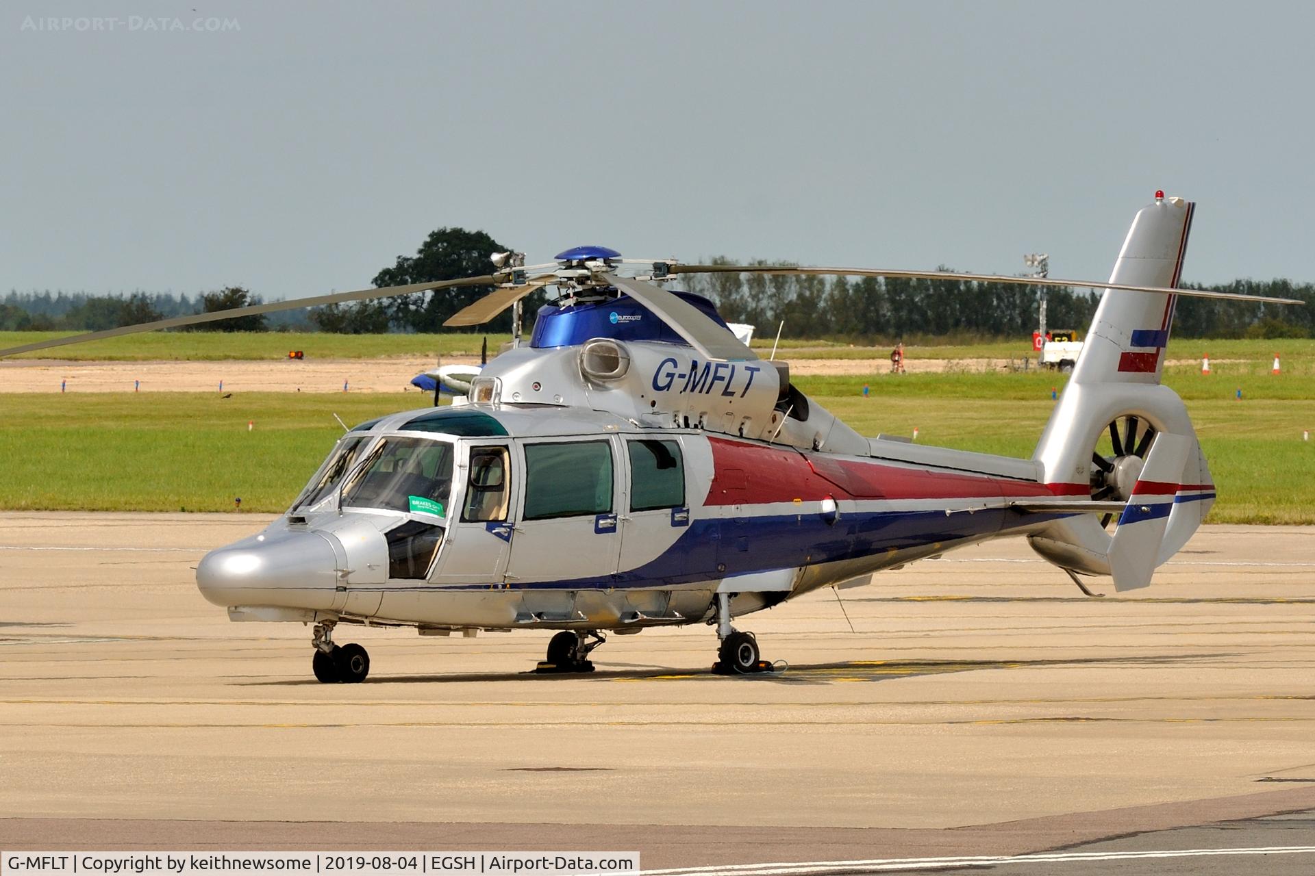 G-MFLT, 2008 Eurocopter AS-365N-2 Dauphin 2 C/N 6806, Parked in sunshine.
