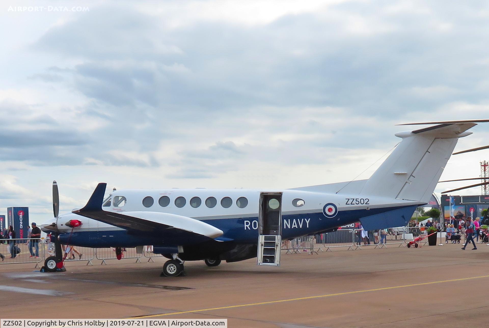 ZZ502, 2008 Hawker Beechcraft B350CER Avenger T1 C/N FL629, Beechcraft Avenger on static display at RIAT 2019 RAF Fairford