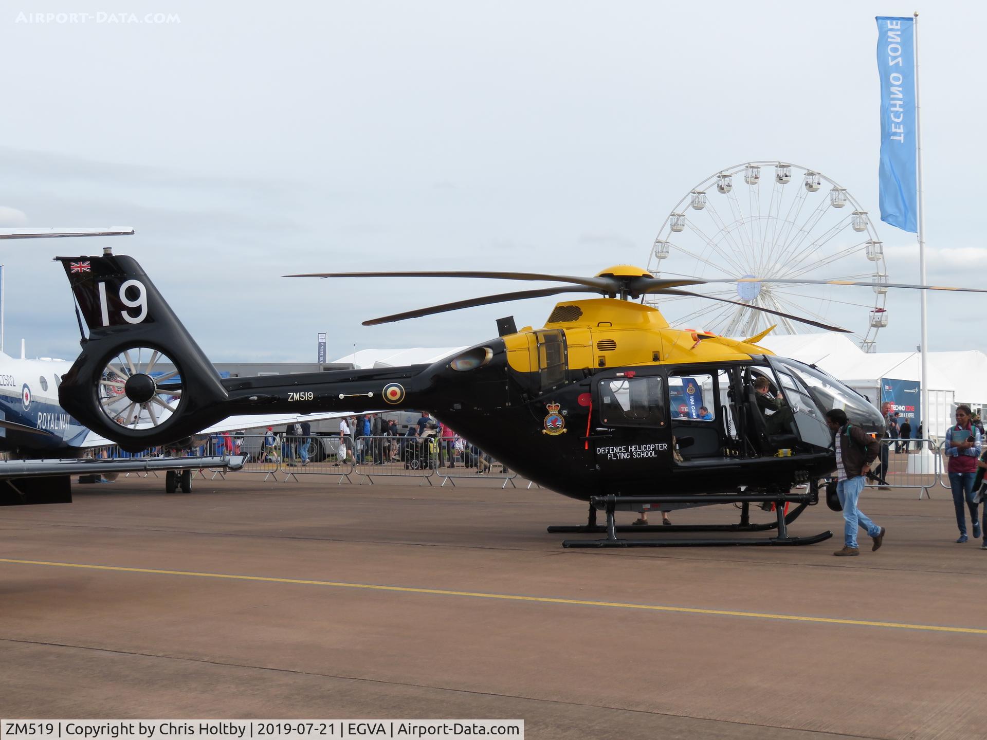 ZM519, 2017 Airbus Helicopters Juno HT.1 (EC-135T-3H) C/N 2023, Parked at RIAT 2019 at RAF Fairford