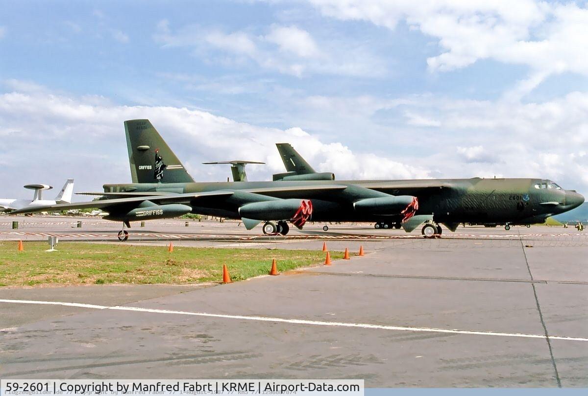 59-2601, 1959 Boeing B-52G Stratofortress C/N 464364, 59-2601 in full 416th Bomb Wing Paint