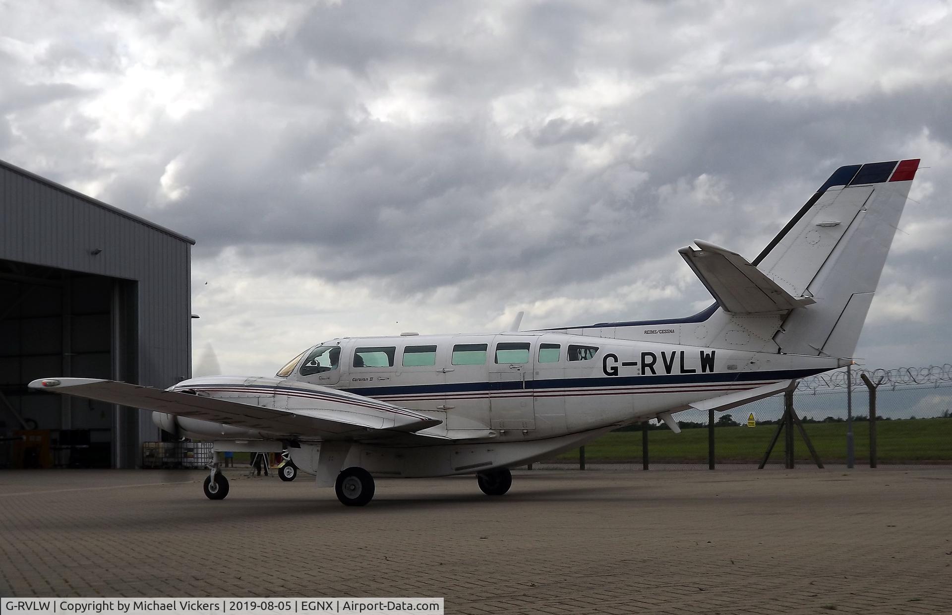 G-RVLW, 1990 Reims F406 Caravan II C/N F406-0052, Parked on the RVL Ramp at EMA