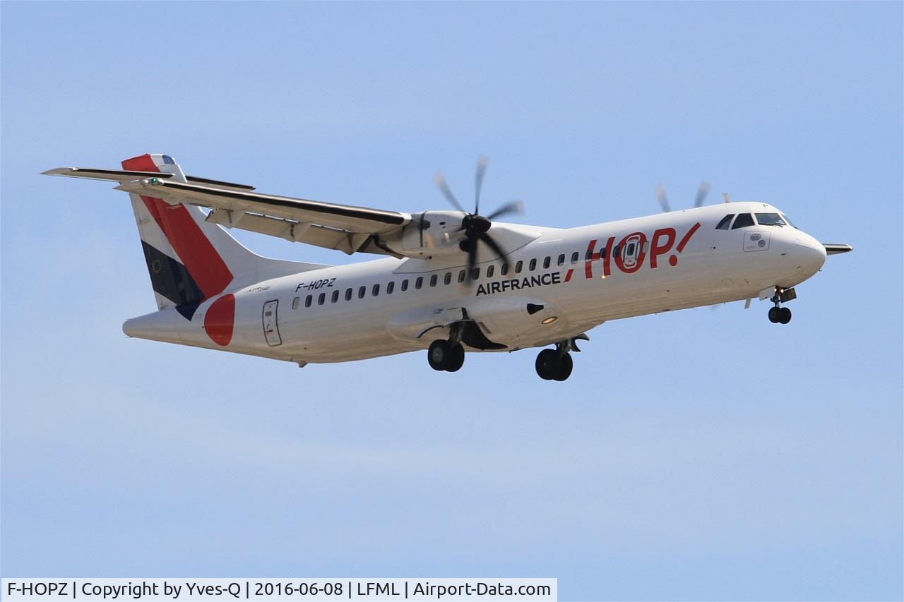F-HOPZ, 2015 ATR 72-600 (72-212A) C/N 1265, ATR 72-600, Short approach Rwy 32R, Marseille-Provence Airport (LFML-MRS)