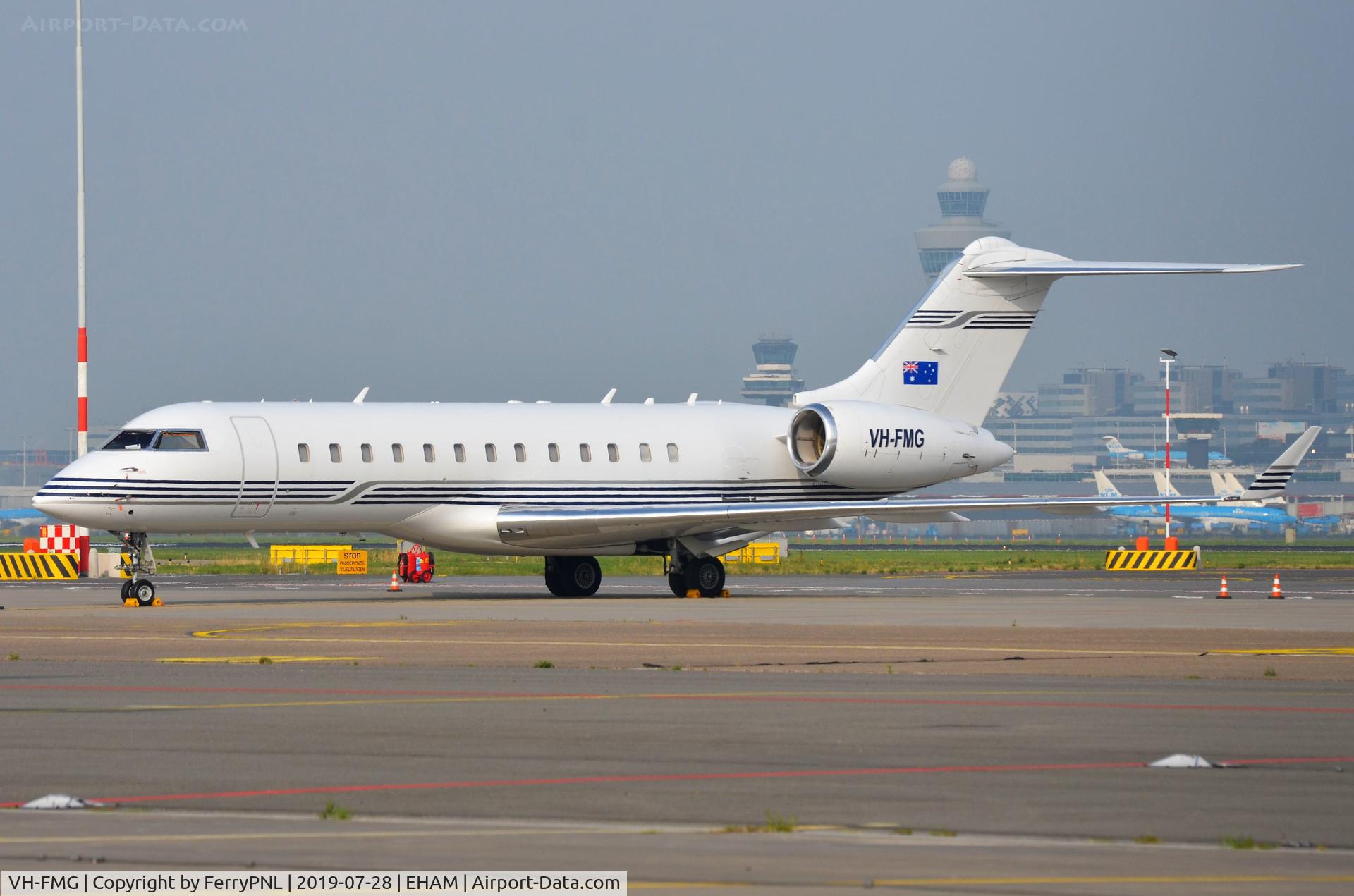 VH-FMG, 1999 Bombardier BD-700-1A10 Global Express C/N 9015, FMG Air (Pty) Ltd BD700 in AMS