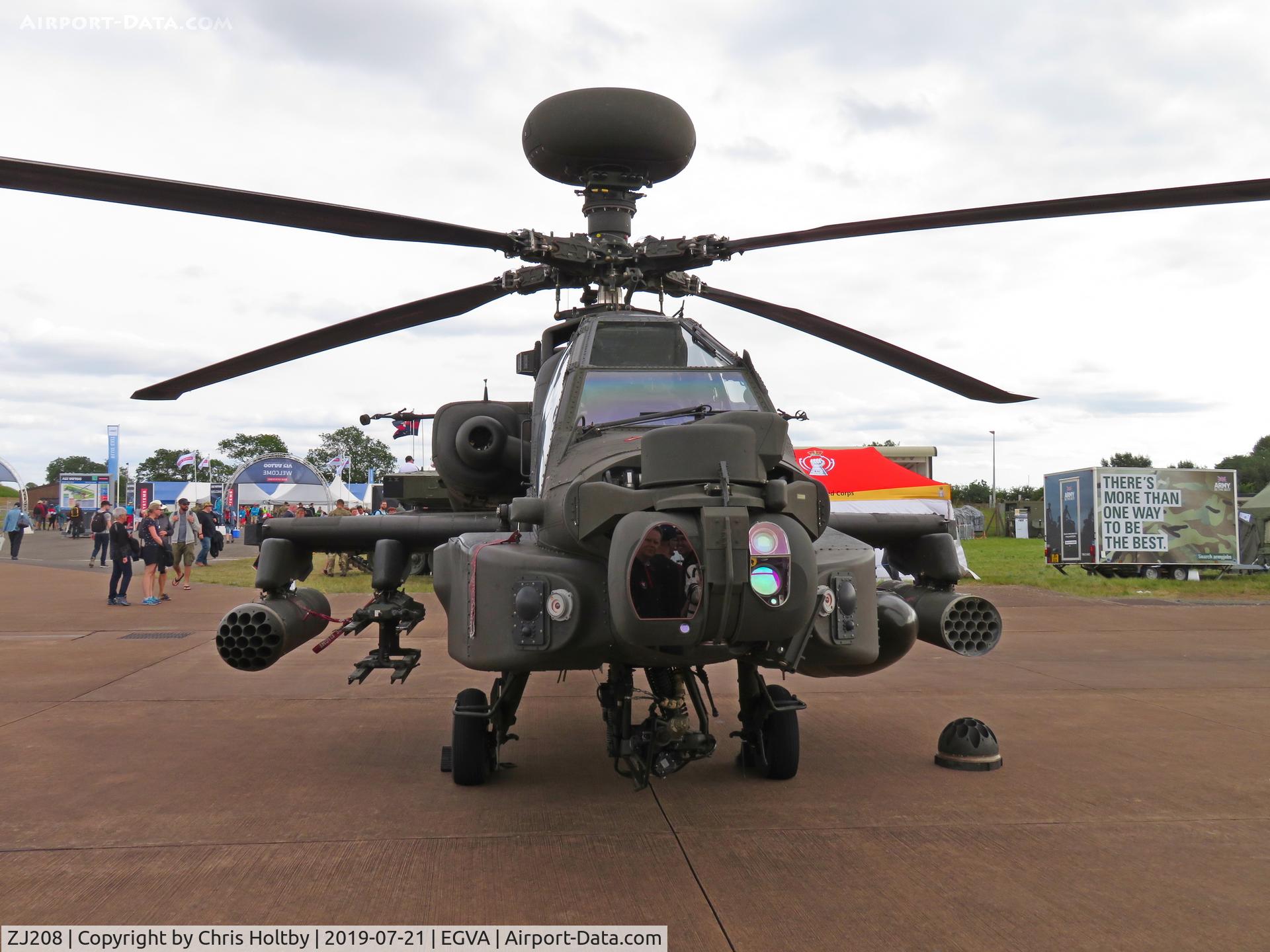 ZJ208, 2003 Westland Apache AH.1 C/N WAH.42, 16 year-old Apache on show in the display area of RIAT 2019 RAF Fairford