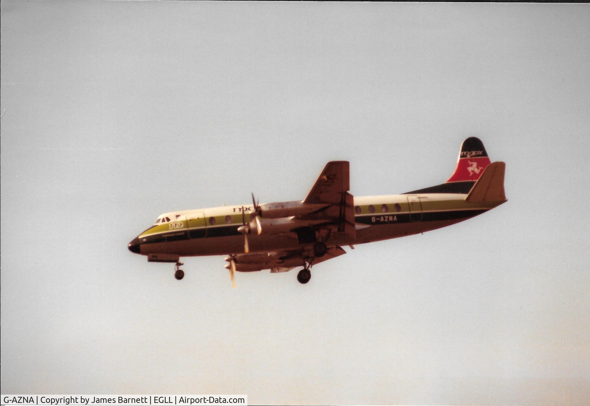 G-AZNA, 1958 Vickers Viscount 813 C/N 350, Taken at London Heathrow - mid-80's