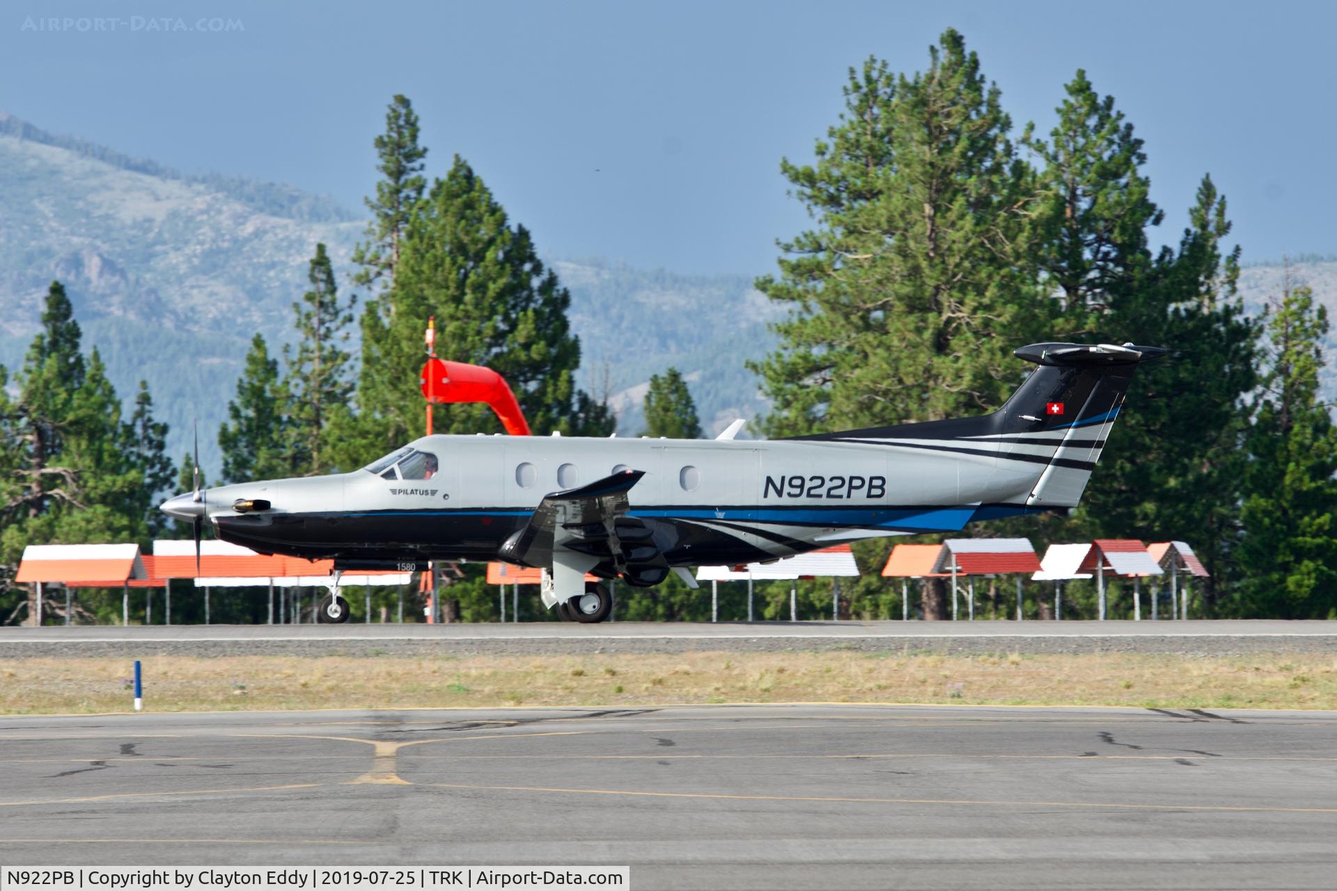 N922PB, 2015 Pilatus PC-12/47E C/N 1580, Truckee Airport California 2019.