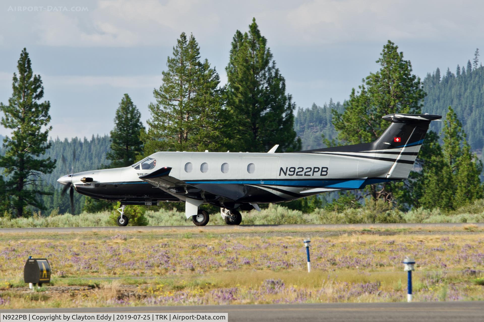 N922PB, 2015 Pilatus PC-12/47E C/N 1580, Truckee Airport California 2019.