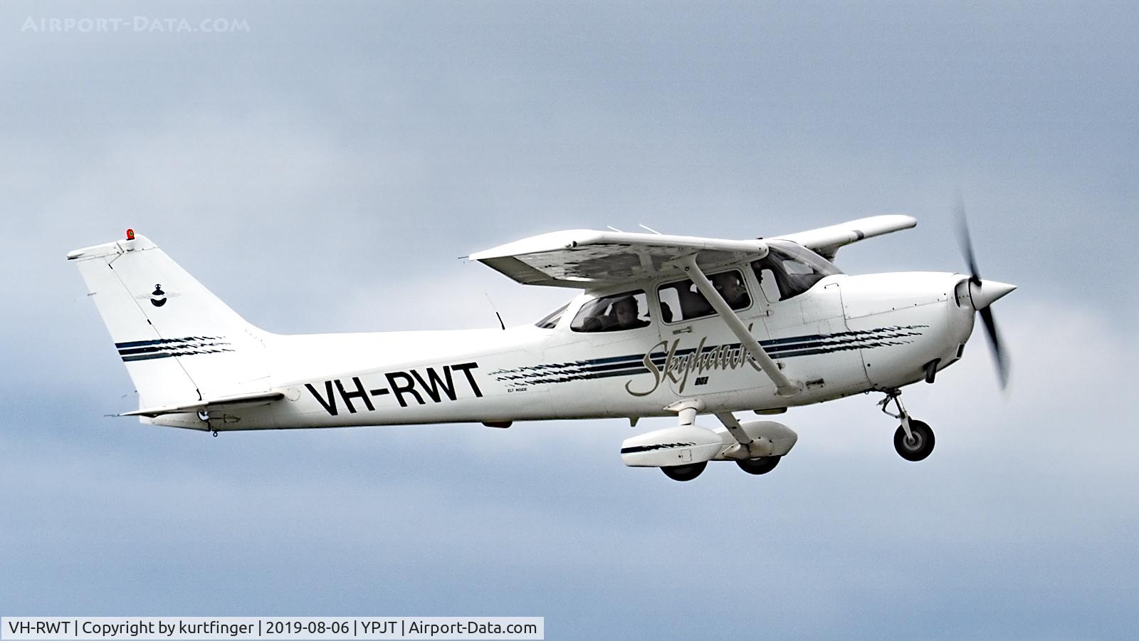 VH-RWT, 1998 Cessna 172R C/N 17280374, Cessna 172R Skyhawk. VH-RWT departing runway 24L YPJT 060819.