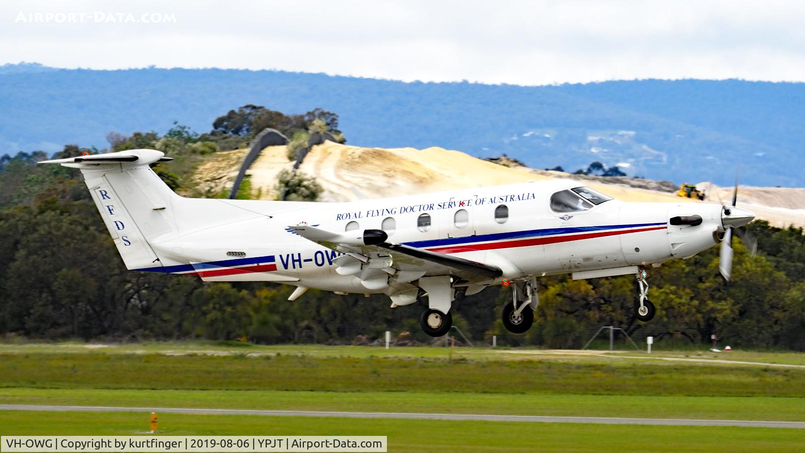 VH-OWG, 2009 Pilatus PC-12/47E C/N 1155, Pilatus PC-12_47E RFDS VH-OWG departing runway 24L YPJT 060819.