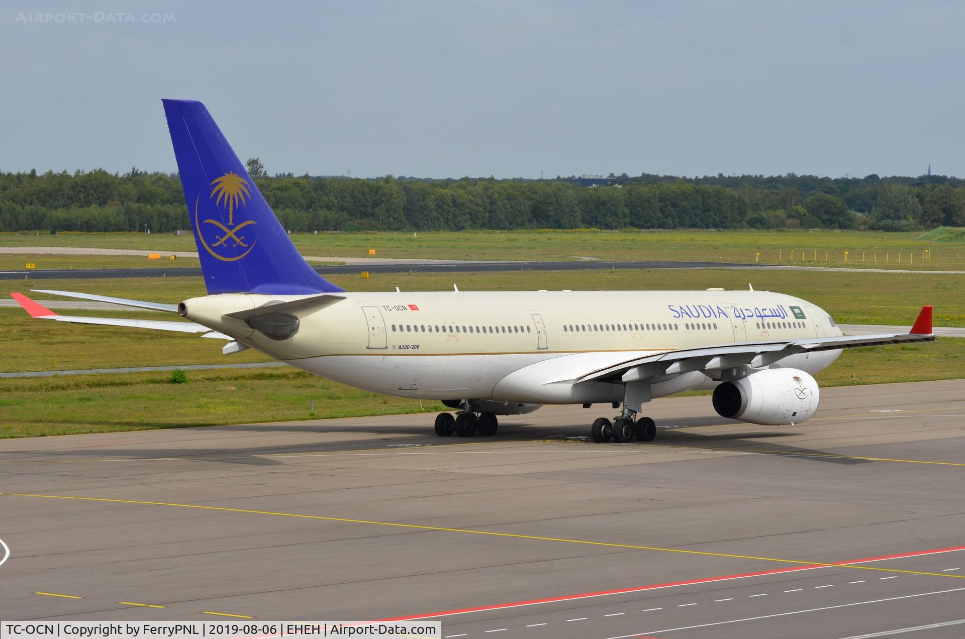 TC-OCN, 2003 Airbus A330-243 C/N 509, Saudia A332 pushed back for a hadj flight