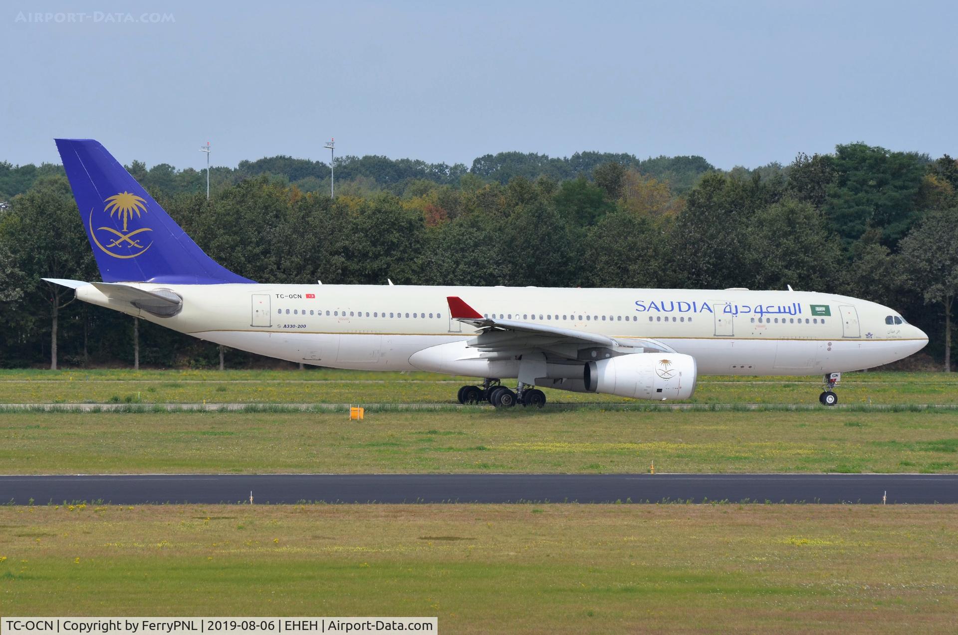 TC-OCN, 2003 Airbus A330-243 C/N 509, Saudi A332 taxying for departure to JED.