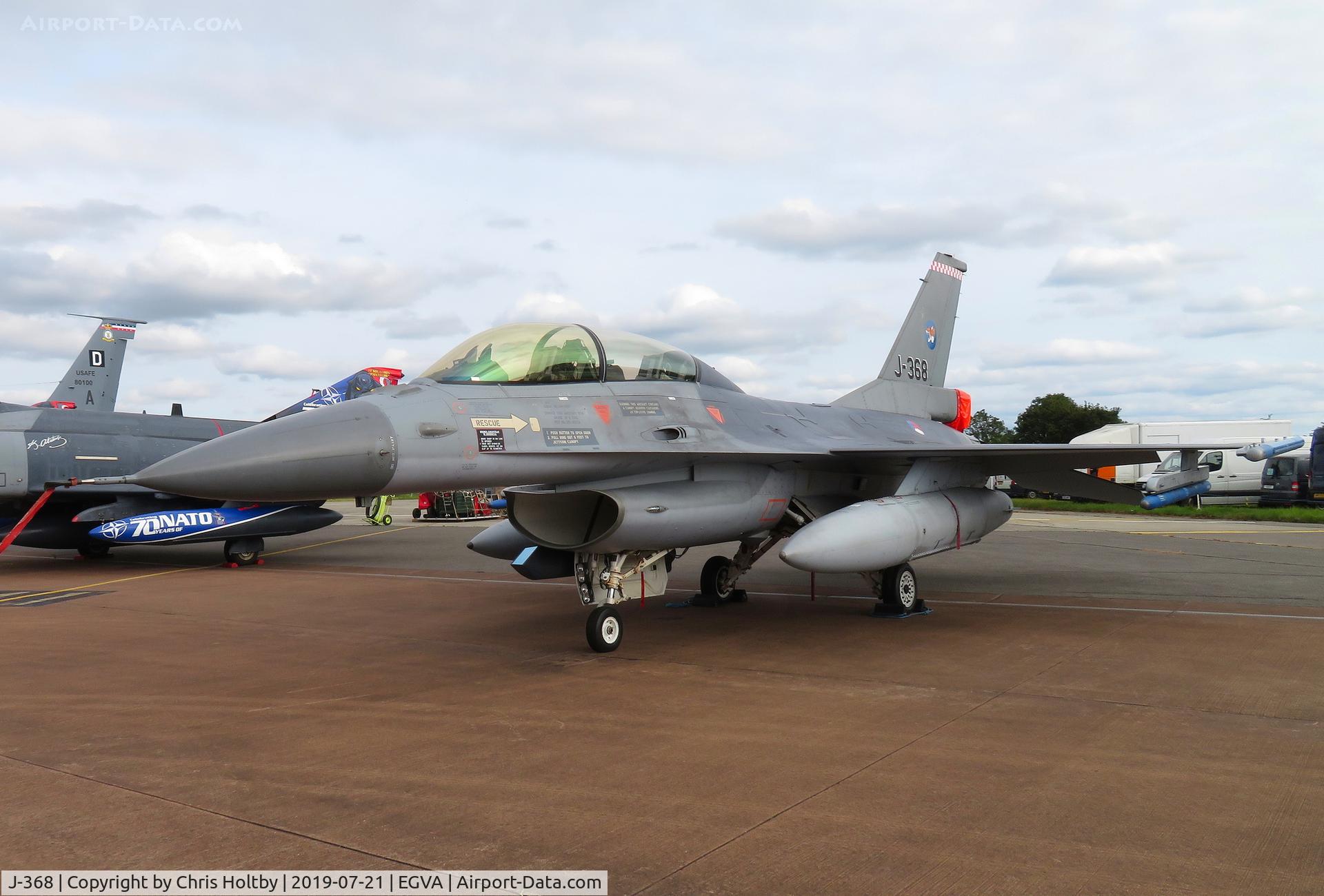 J-368, 1986 Fokker F-16B Fighting Falcon C/N 6E-31, Dutch Air Force Fighting Falcon on display at RIAT 2019 RAF Fairford