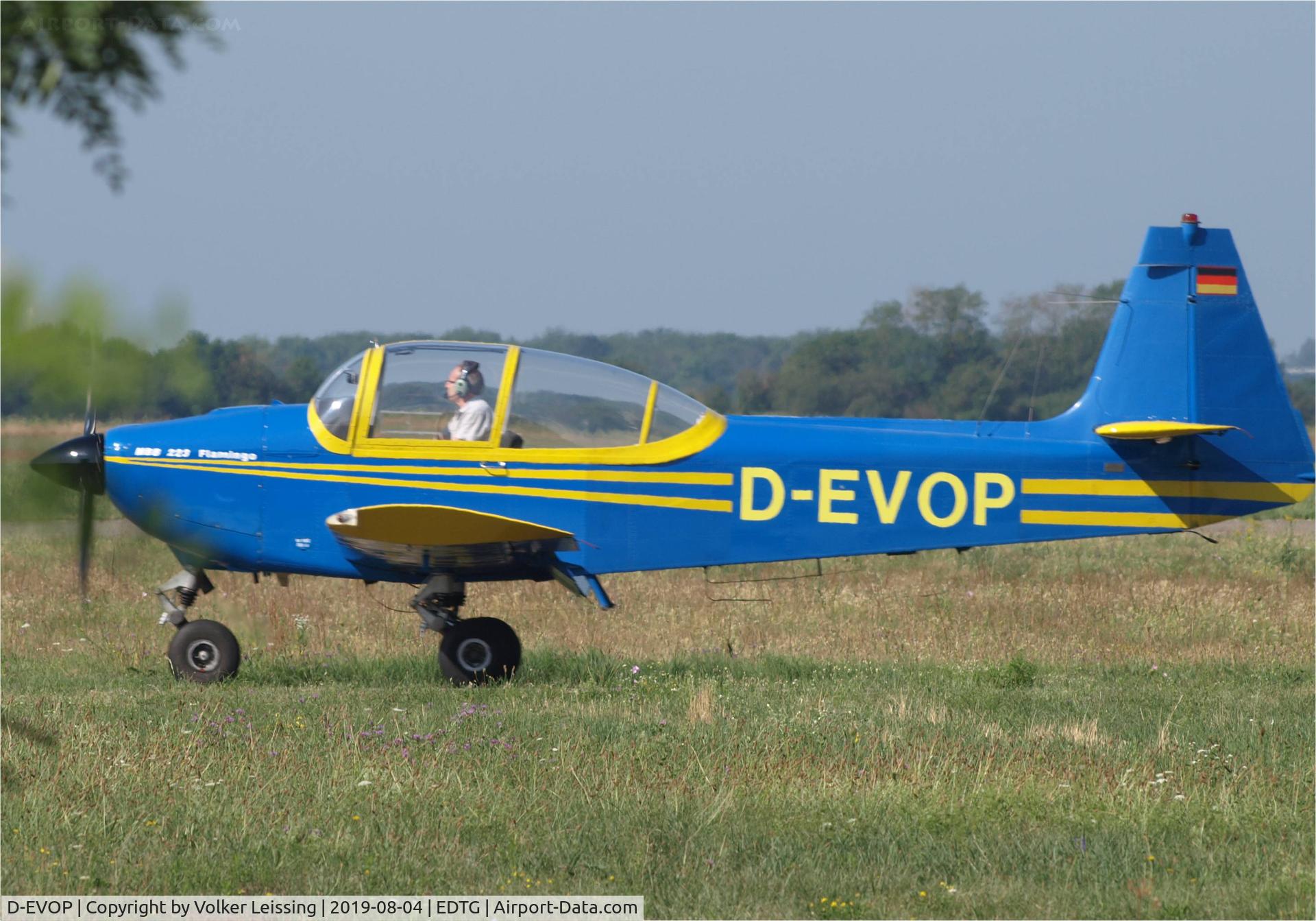 D-EVOP, 1969 MBB 223A-1 Flamingo C/N 002, taxi to parking
