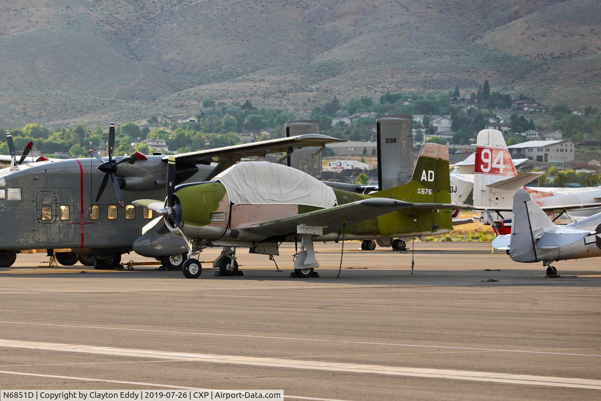 N6851D, 1950 North American T-28A Trojan C/N 49-1676, Carson City Airrport NV 2019.