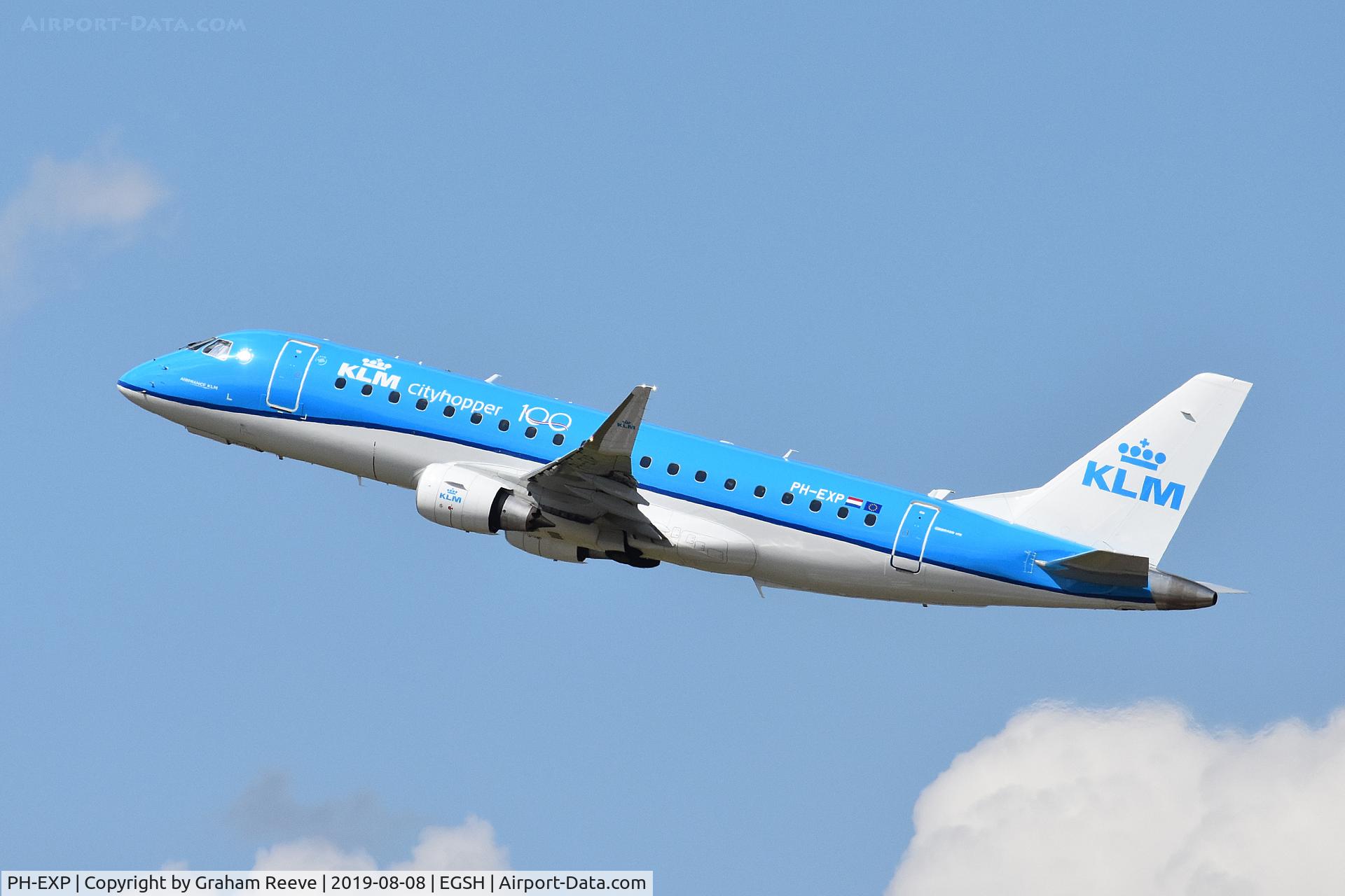 PH-EXP, 2017 Embraer 175LR (ERJ-170-200LR) C/N 17000678, With 100 years logo on the side of the aircraft.