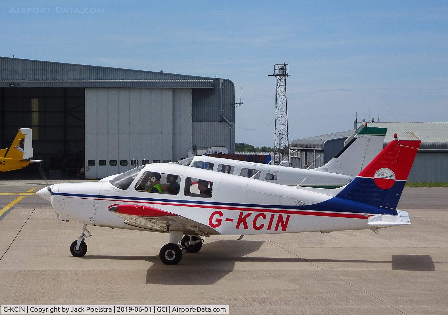 G-KCIN, 1989 Piper PA-28-161 Cadet C/N 2841102, G-KCIN in new colors at Guernsey