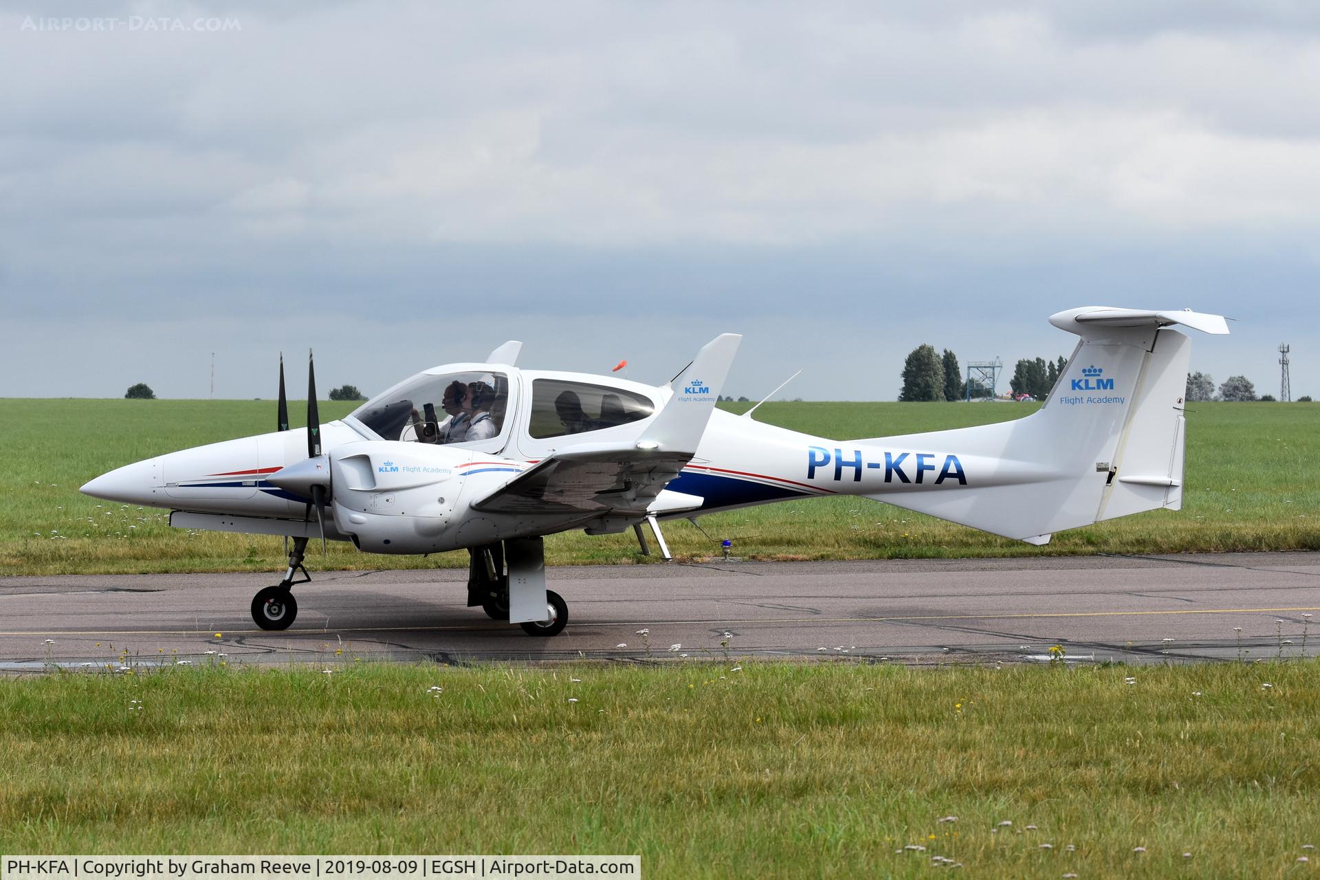 PH-KFA, 2014 Diamond DA-42NG Twin Star C/N 42.N138, Just landed at Norwich.