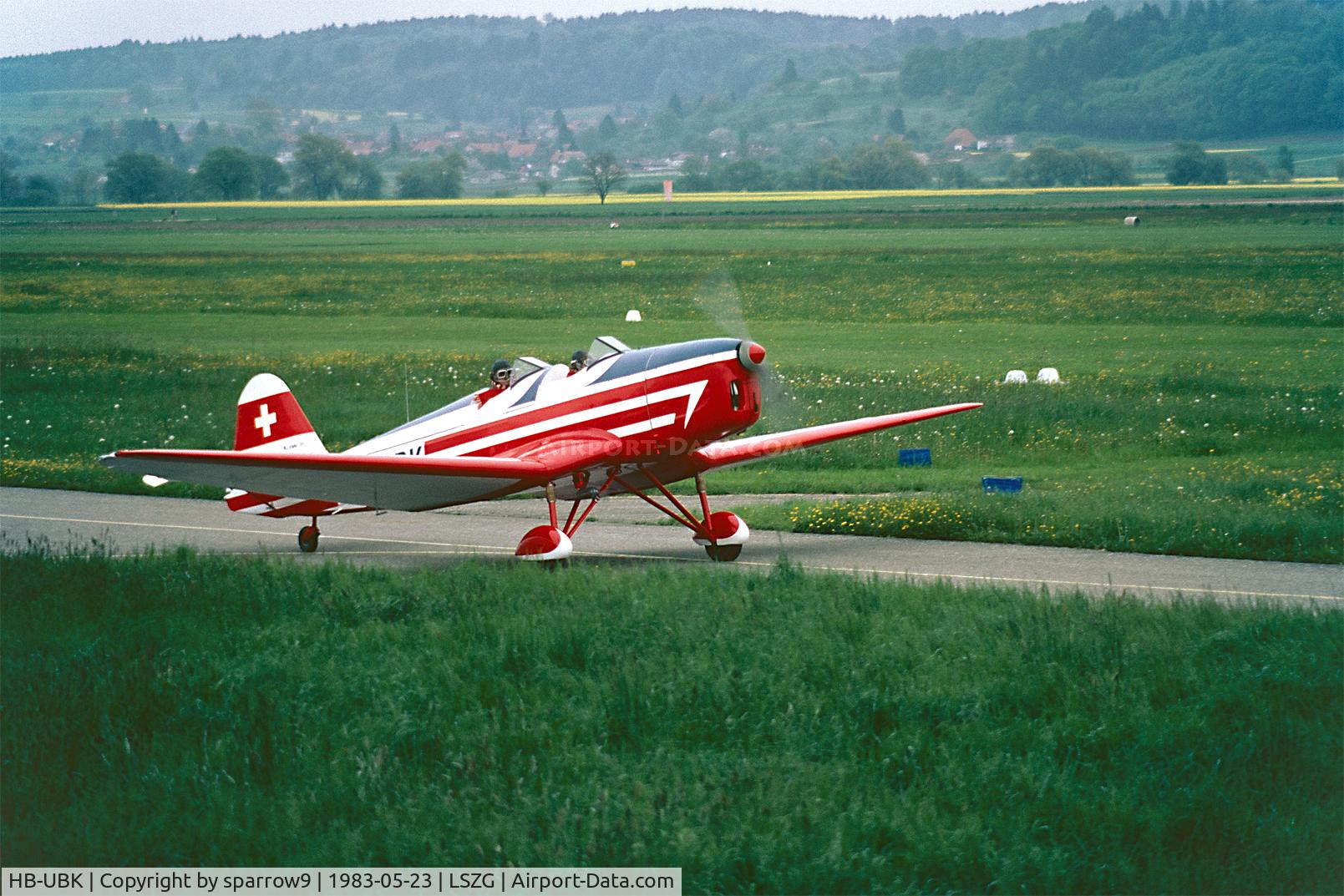 HB-UBK, 1940 Klemm Kl-35D C/N 1918, At Grenchen. HB-registered since 1973-03-29. Scanned from a slide