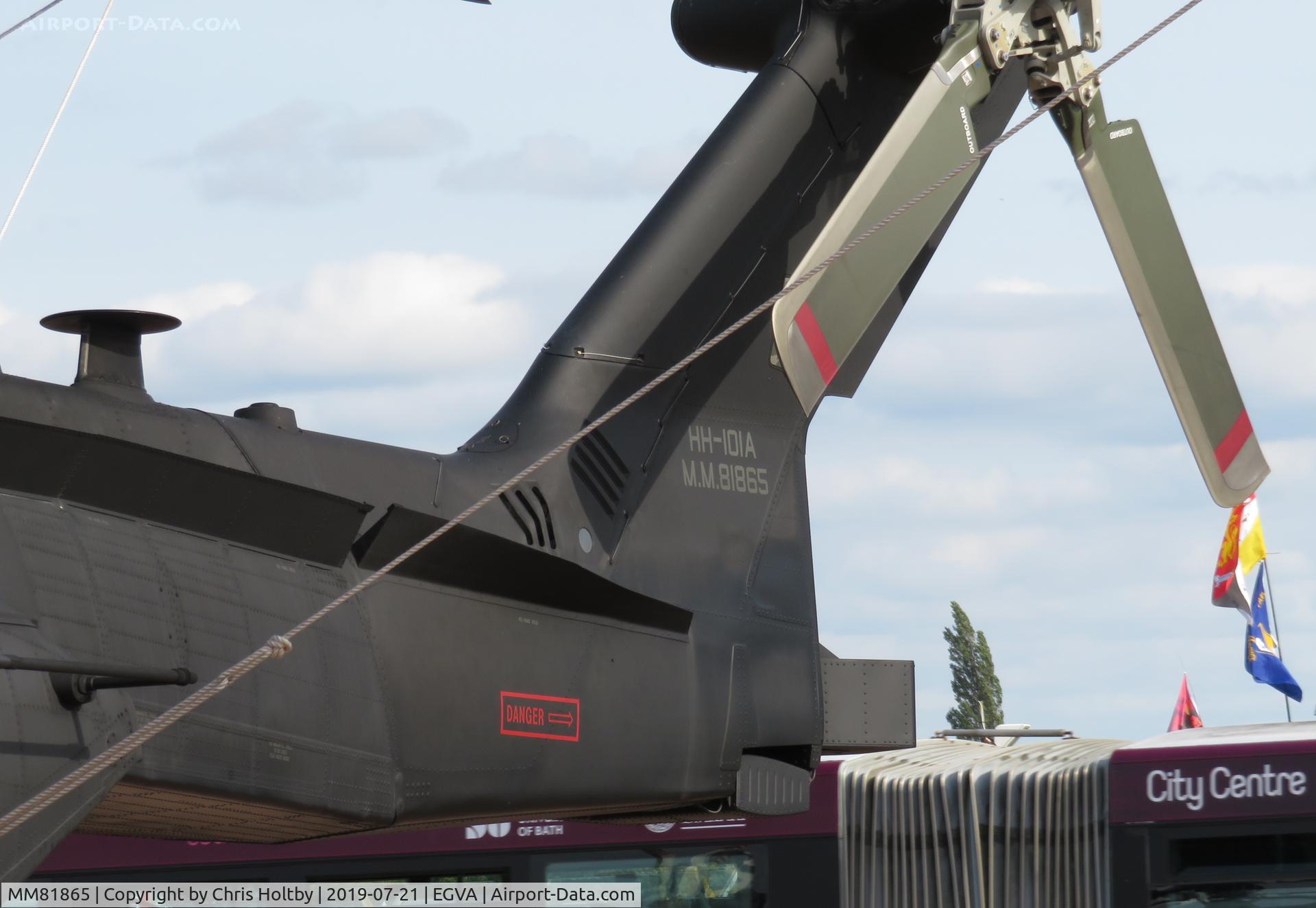 MM81865, 2015 AgustaWestland HH-101A Caesar C/N 50258/CSAR02, Tail rotor section of the Agusta Caesar at RIAT 2019 RAF Fairford